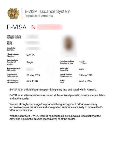 e-Visa for Armenia