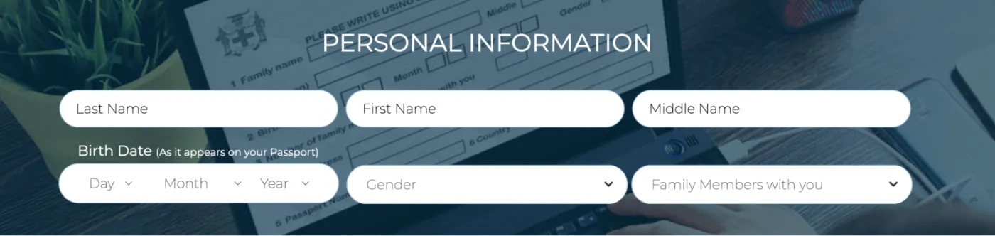 Official C5 form: personal information