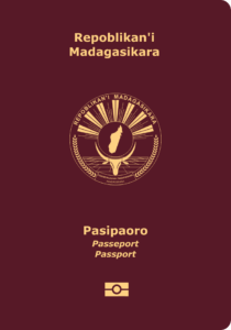 Portada del pasaporte malgache