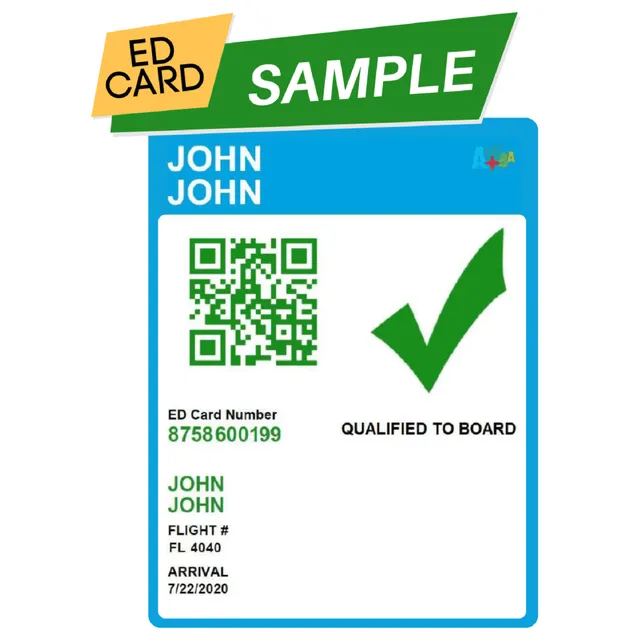 Example of a Sint Maarten ED Card with QR Code