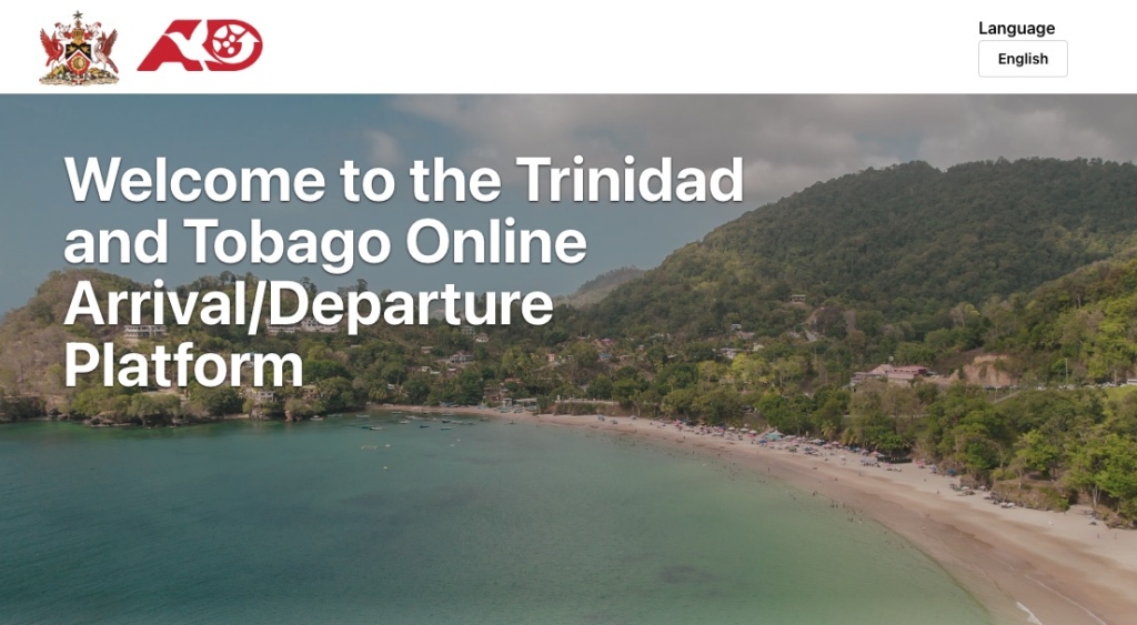 Formulaire en ligne de la carte d'arrivée et de départ de Trinité-et-Tobago