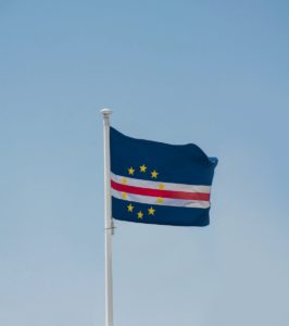 Cape Verde Flag in Close Up Shot