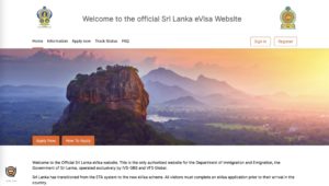 La nouvelle plate-forme des e-Visas sri-lankais